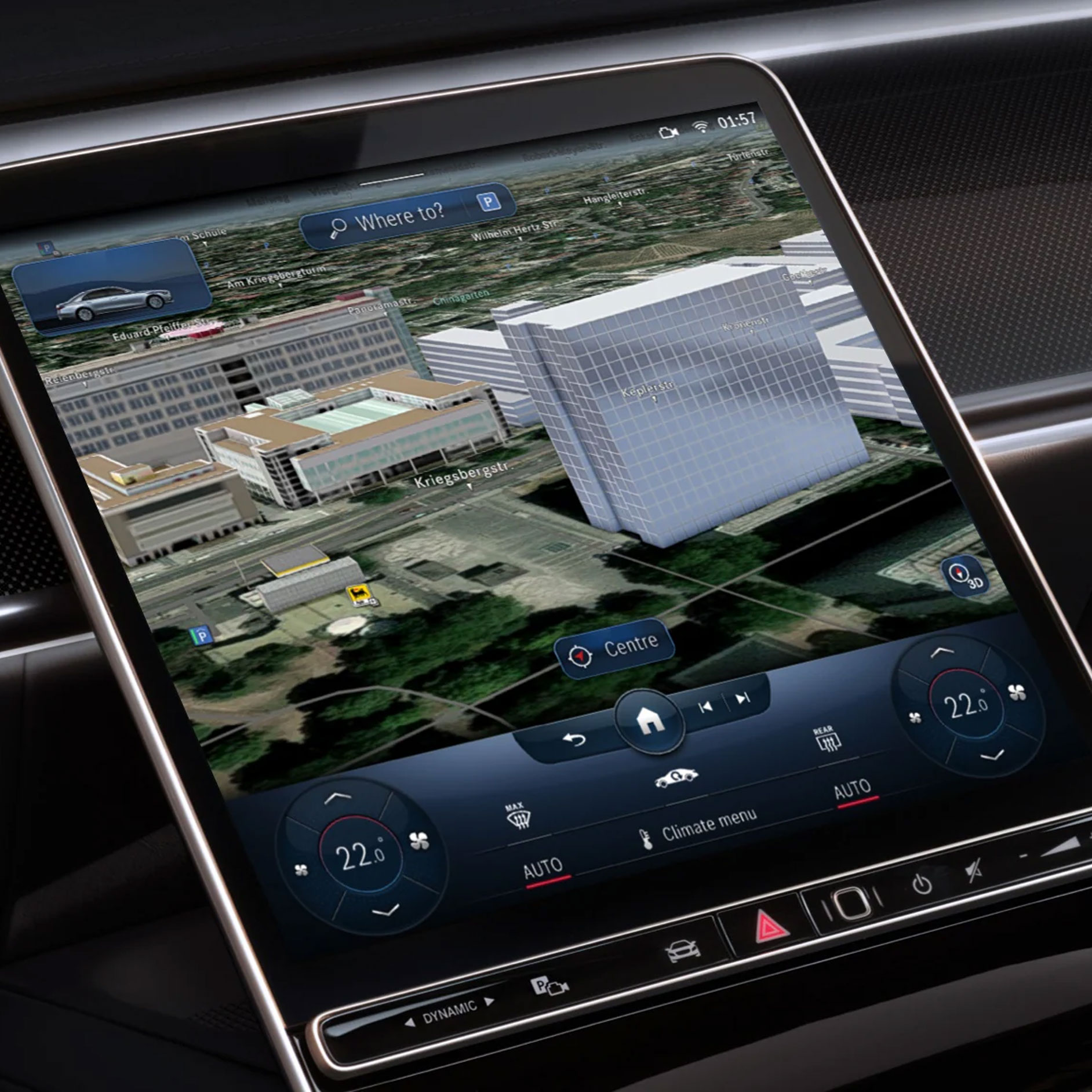 Műholdképek | Navigáció | Mercedes-Benz A navigáció műholdképekkel.