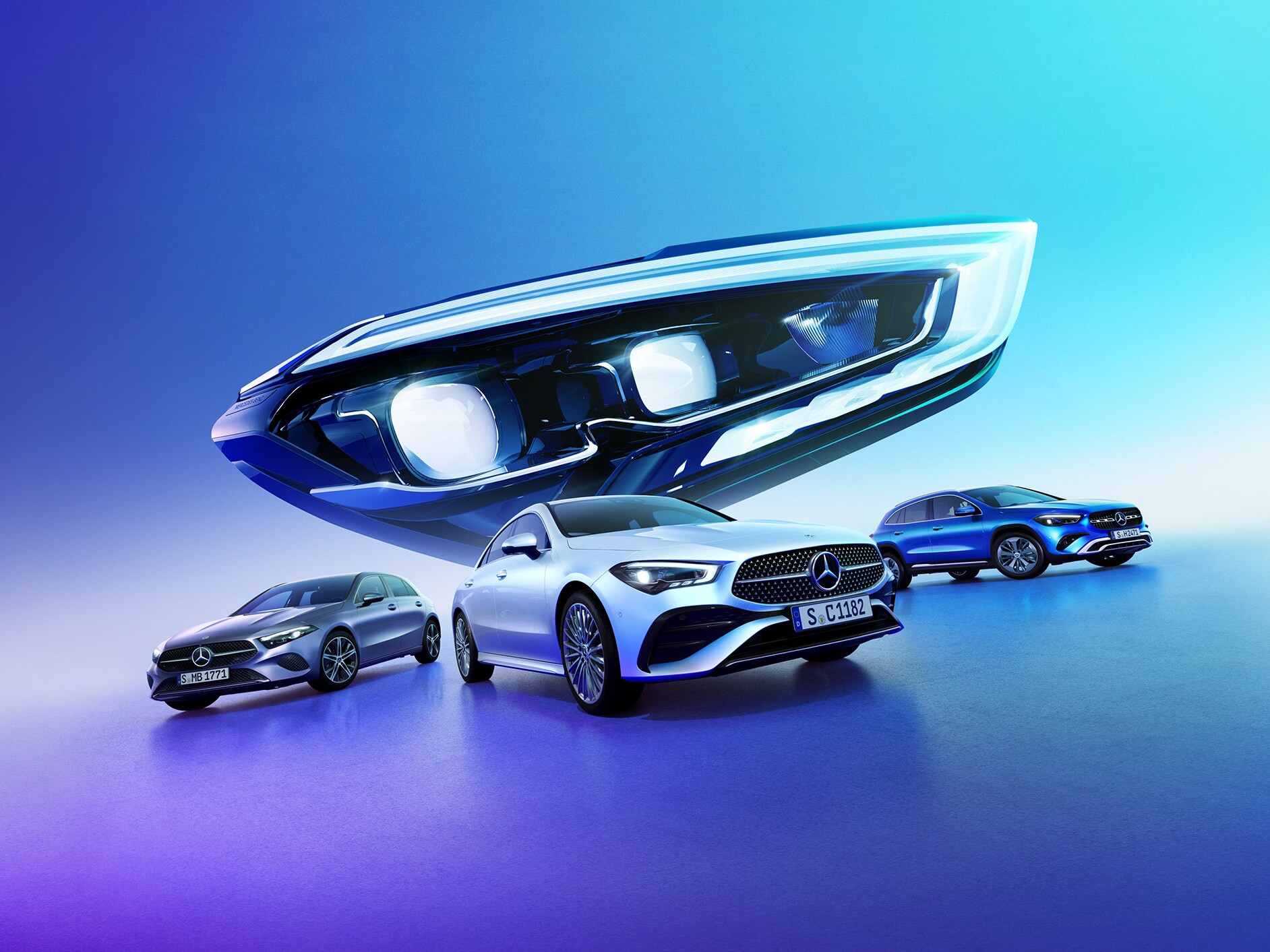 Egy MULTIBEAM LED-del felszerelt fényszóró.