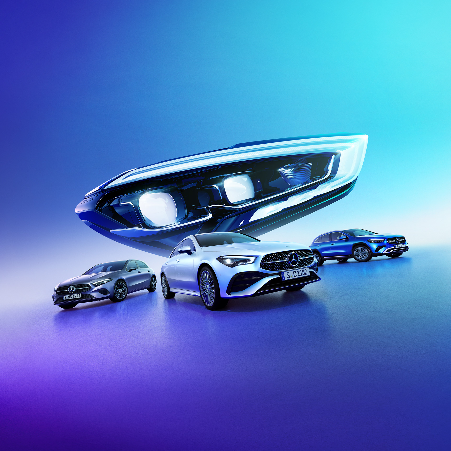MULTIBEAM LED fényszóró Egy MULTIBEAM LED-del felszerelt fényszóró.