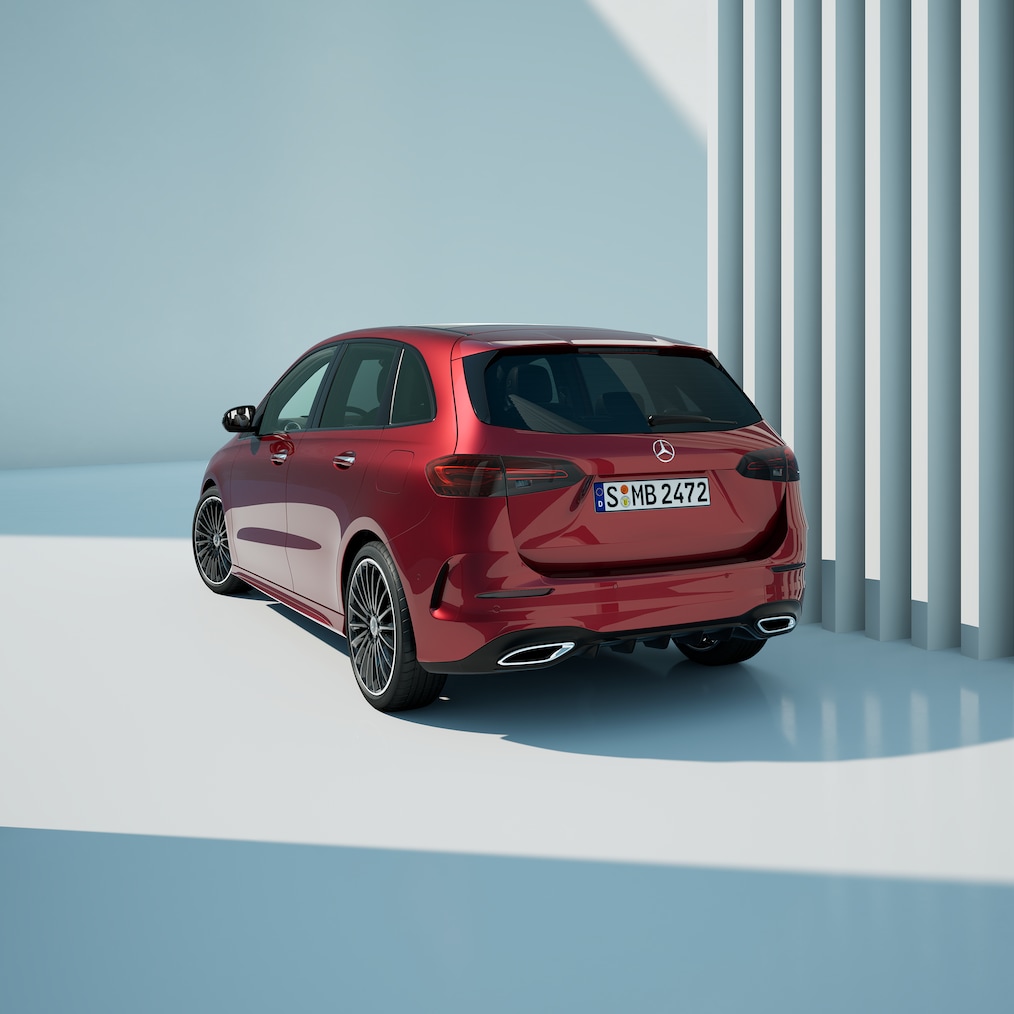 A Mercedes-Benz B-osztály hátsó része.