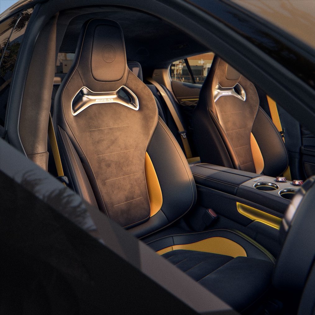 A Mercedes-AMG GT 4 ajtós Coupé belső tere.