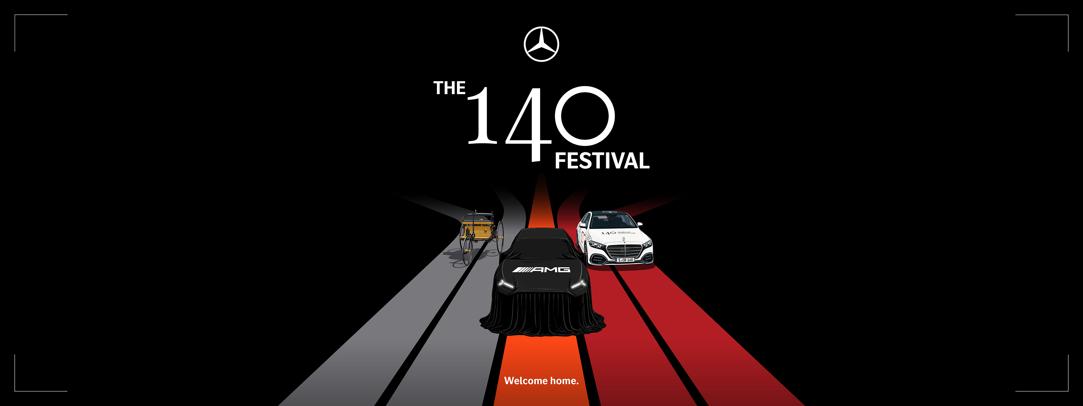 A THE 140 FESTIVAL rendezvényt ábrázoló illusztráció. | Mercedes-Benz A THE 140 FESTIVAL rendezvényt ábrázoló illusztráció.