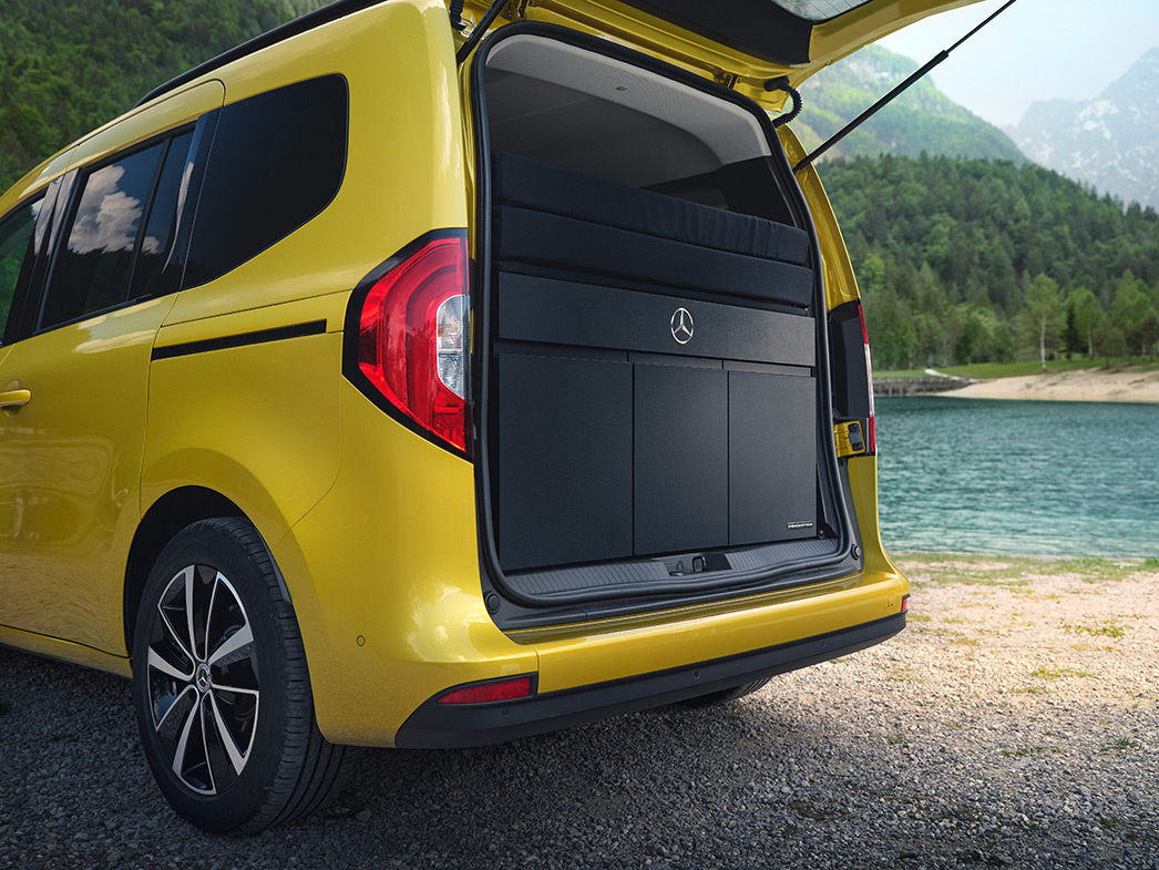 T-osztály Marco Polo modul | T-osztály | Mercedes-Benz furgonok A Marco Polo modul a T-osztályt mini lakóautóvá alakítja át.