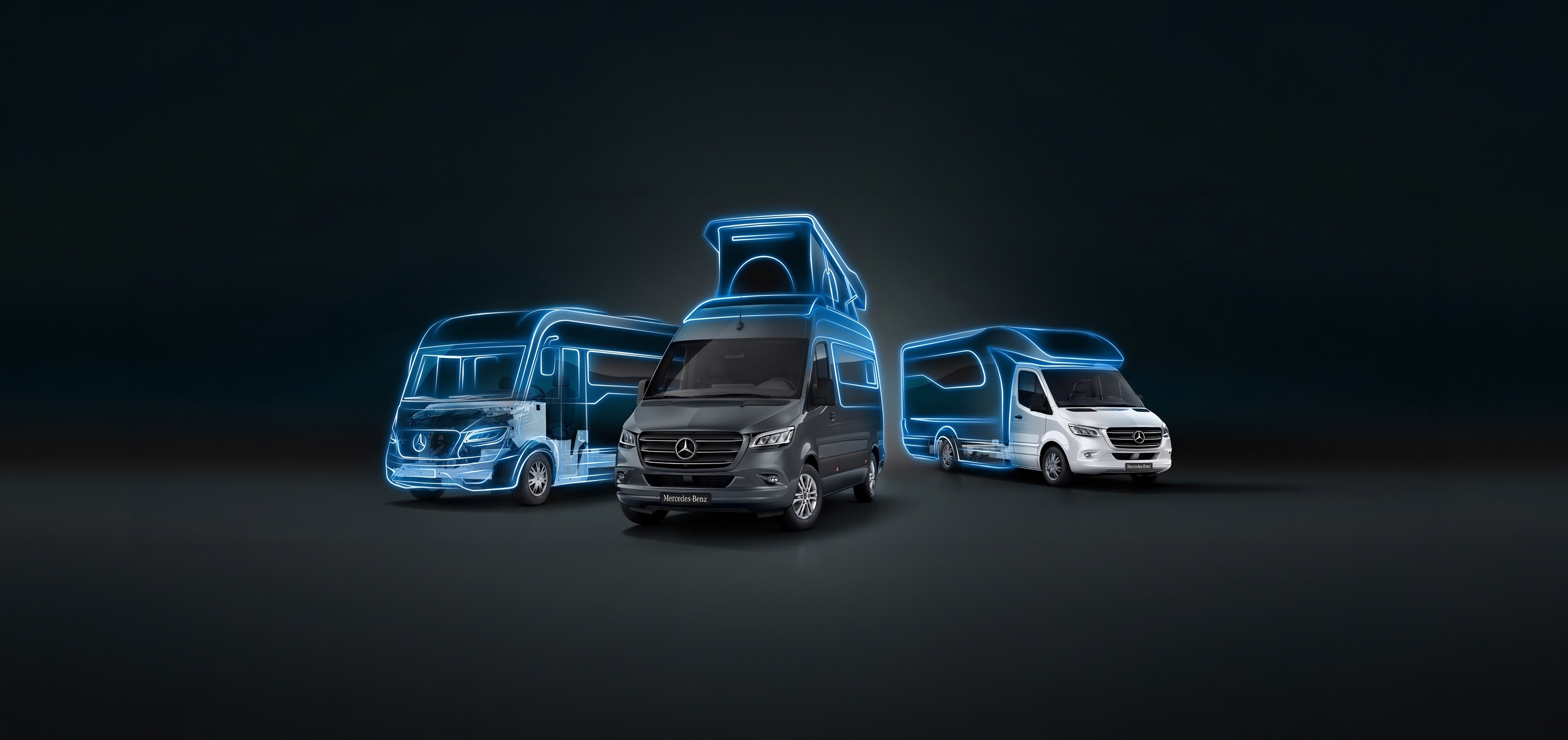 Teljesen integrált lakóautók | Sprinter lakóautók | Mercedes-Benz A négykerék-meghajtású Mercedes-Benz Sprinter lakóautó havas terepen halad.