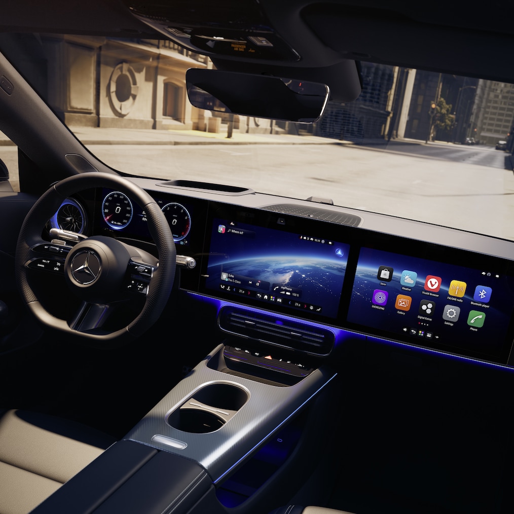 Az MBUX Superscreen a Mercedes-Benz CLA C178-ban.