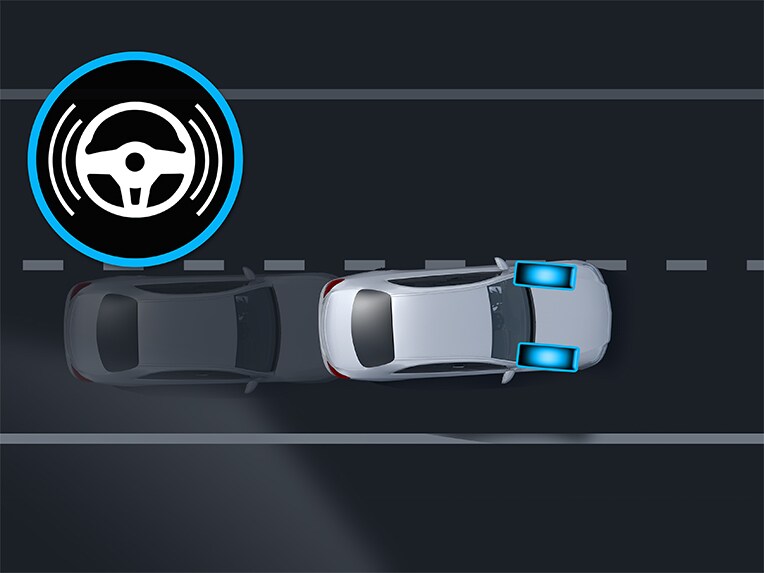 Az Aktív sávtartó asszisztens a Mercedes-Benz CLA Shooting Brake gépkocsiban.