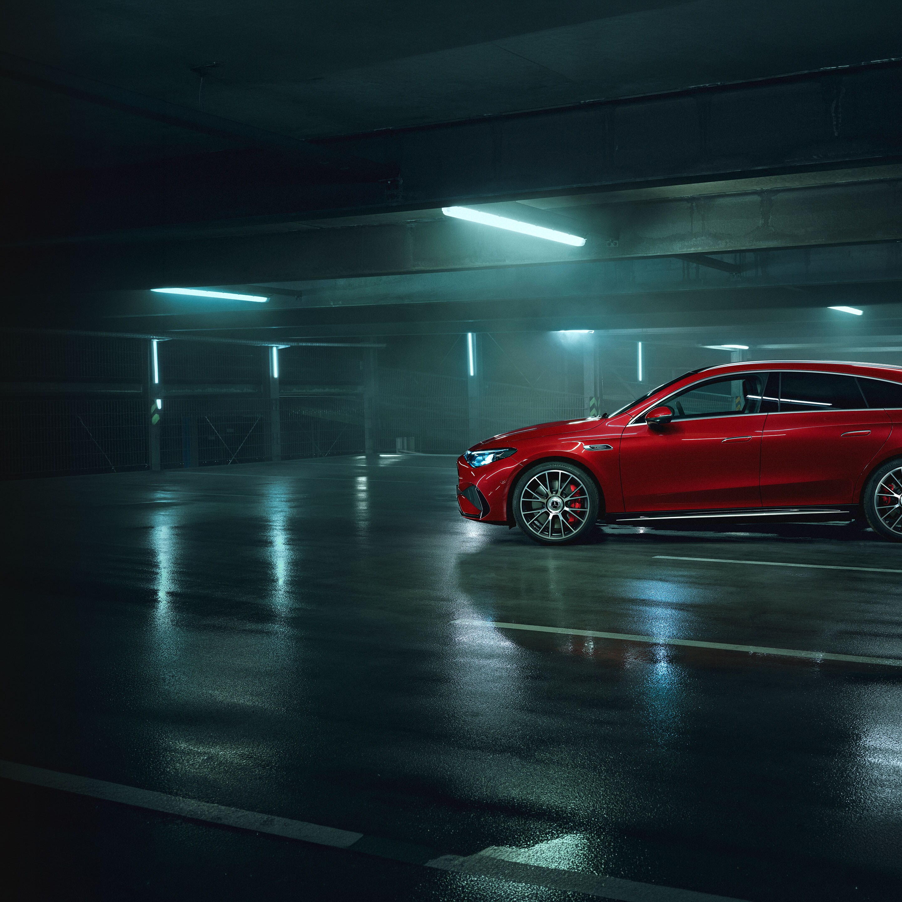 Az új Mercedes-AMG CLA 45 electric 4MATIC+ Shooting Brake külső eleme.