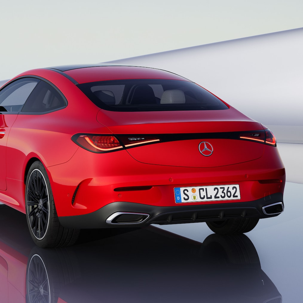 Az új Mercedes-Benz CLE Coupé hátuljának designja.