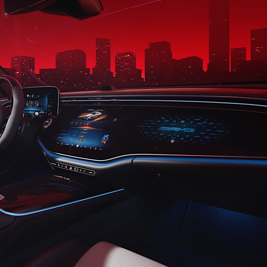 Mercedes-AMG E-osztály T-modell MBUX Superscreenje.
