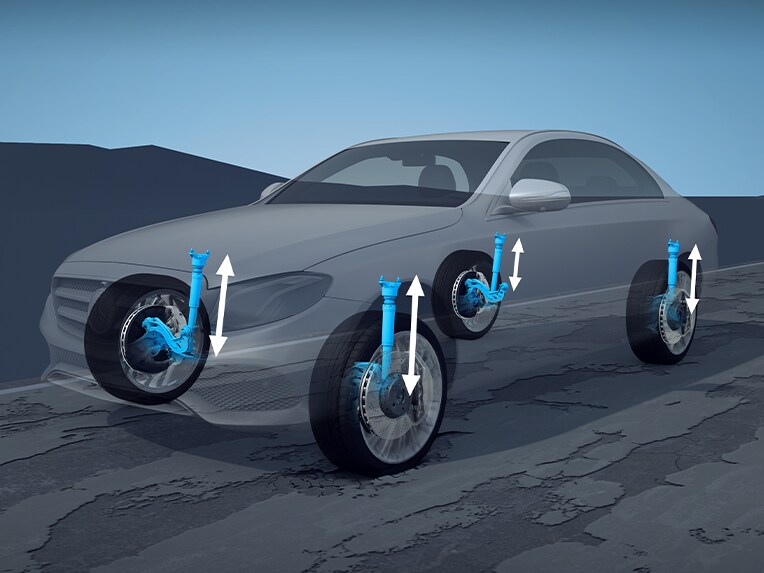 Az új Mercedes-Benz E-osztály az AIRMATIC rendszerrel.