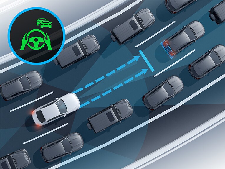 Az új Mercedes-Benz E-osztály limuzin Aktív torlódásasszisztense.