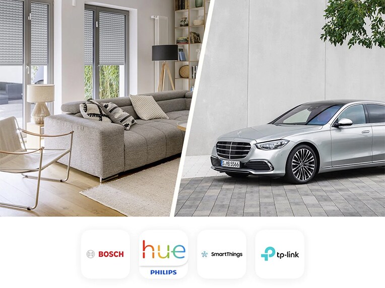 A Smart Home rendszer az új Mercedes-Benz E-osztály limuzinban.