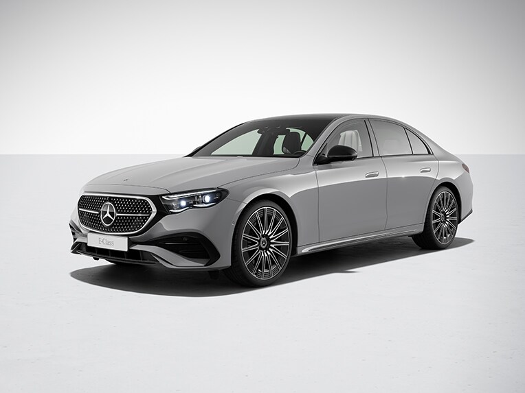 A Night csomaggal felszerelt új Mercedes-Benz E-osztály limuzin külső megjelenése.