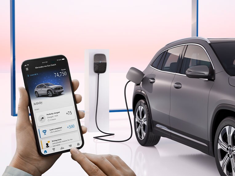 Eco Coach alkalmazás a Mercedes-Benz új EQA-jában.