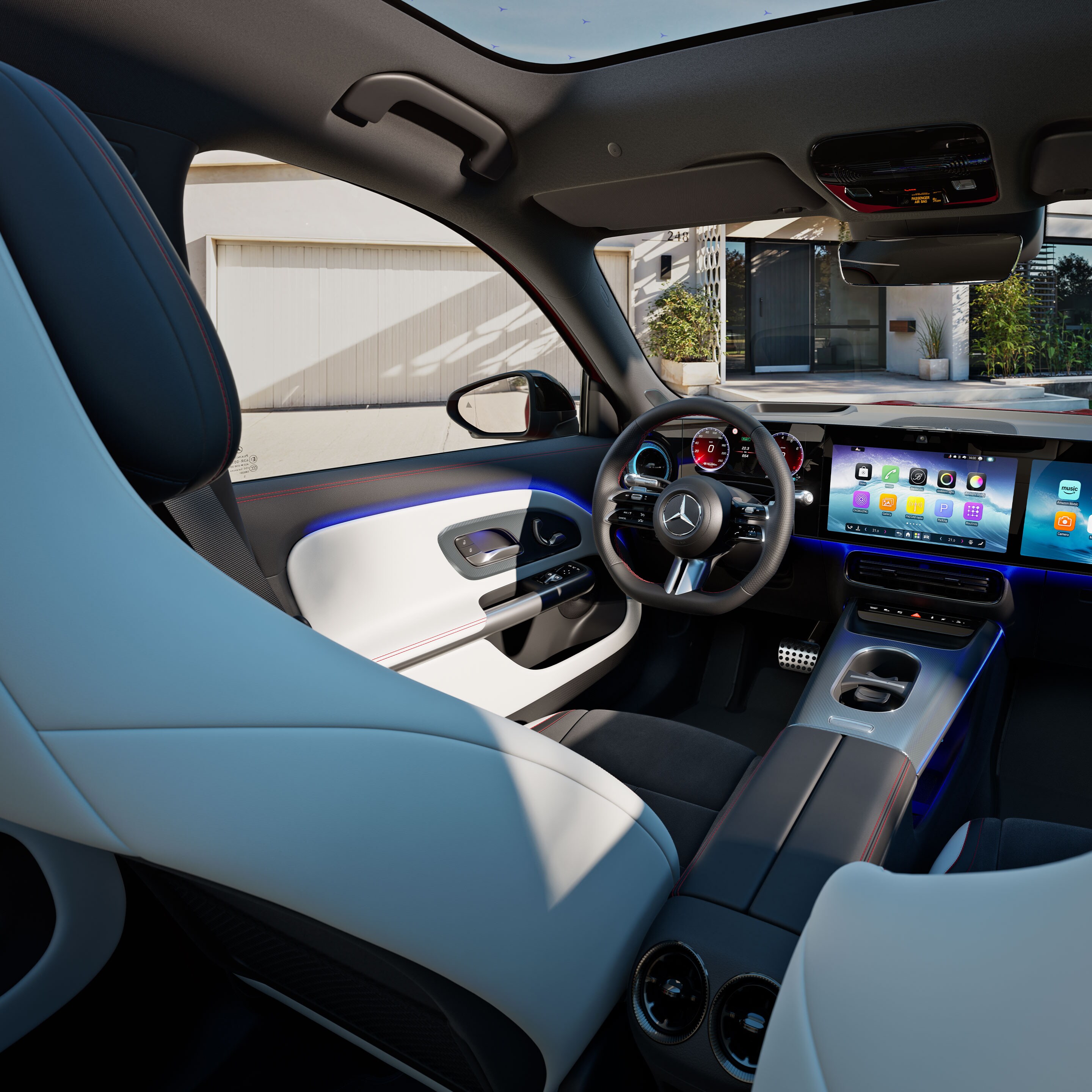 Az új Mercedes-Benz GLB belső tere.