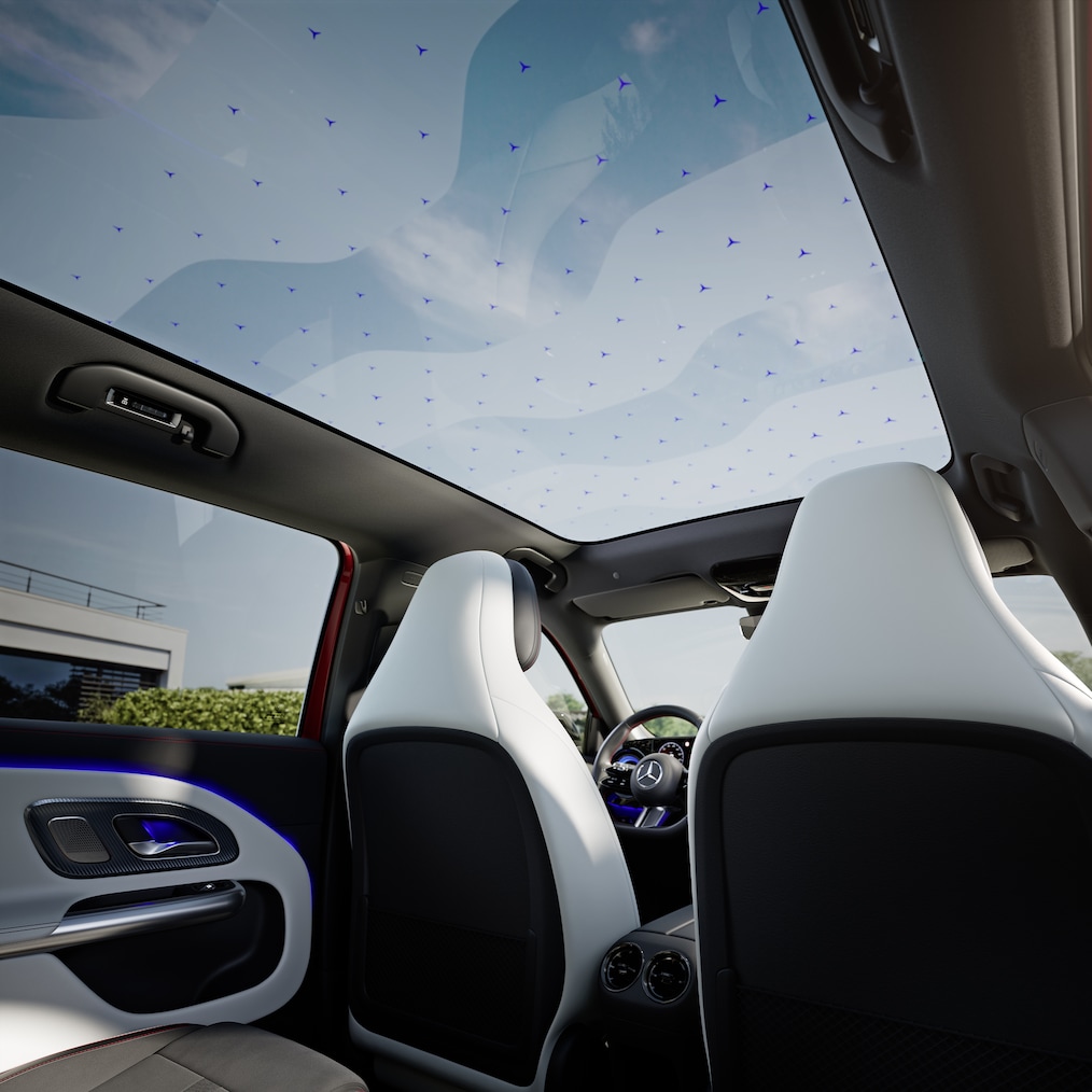 A SKY CONTROL panorámatető a Mercedes-Benz GLB modellben.