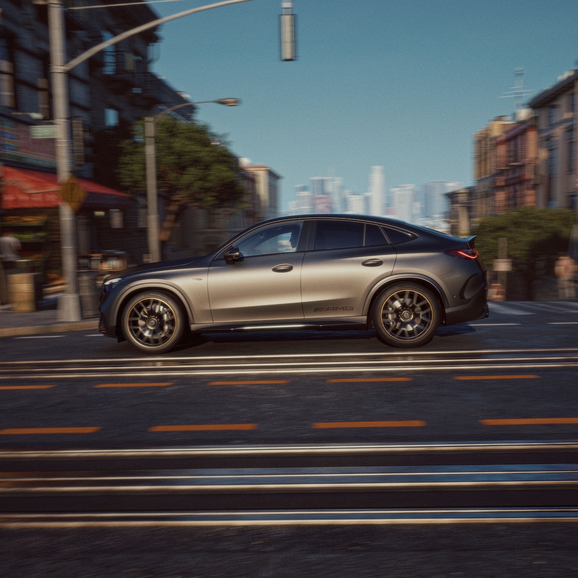 Az új Mercedes-AMG GLC sportos coupe dizájnja.