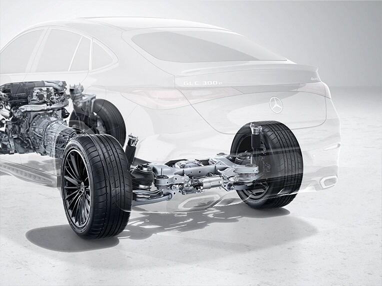 Hátsótengely-kormányzás új Mercedes-Benz GLC Coupéban.