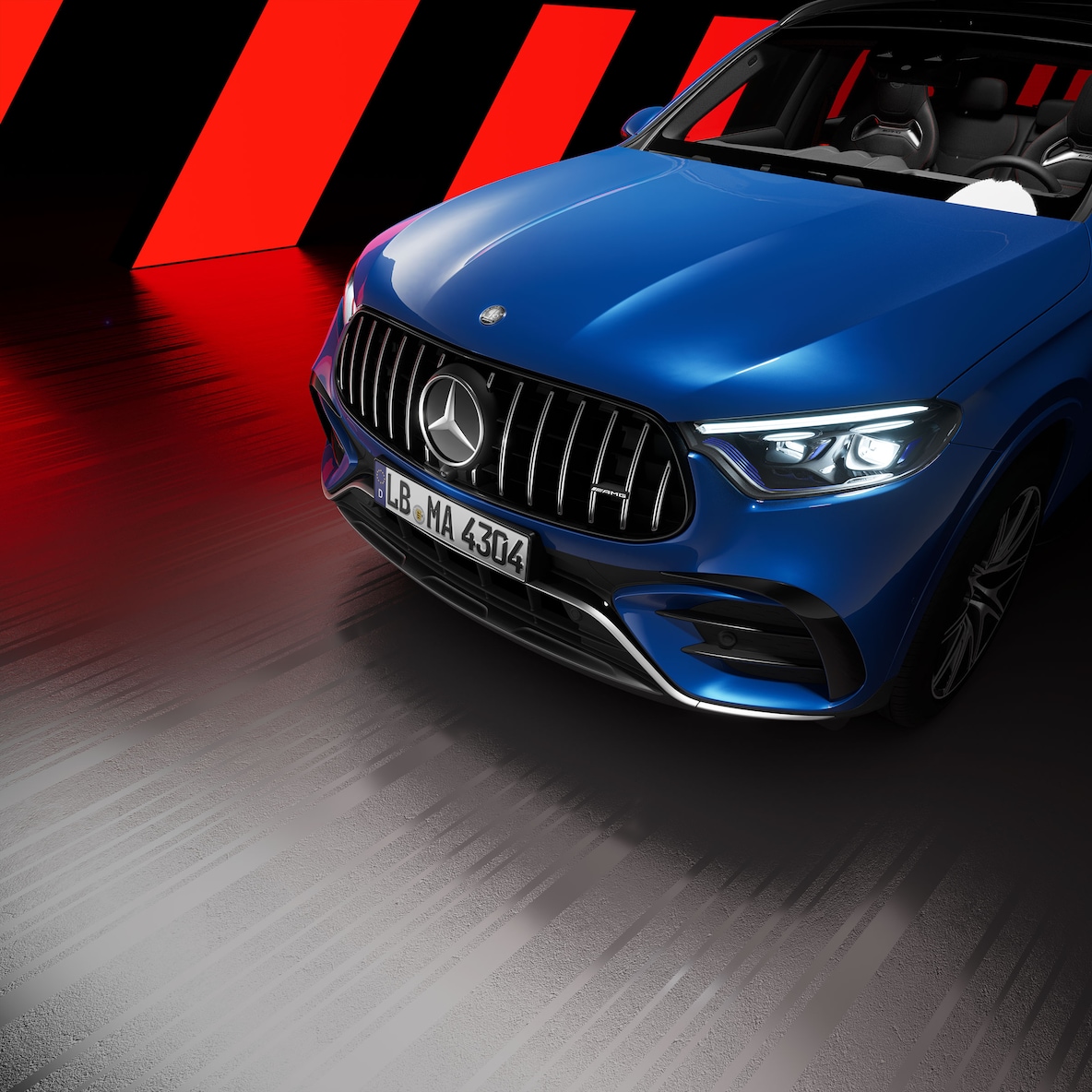 Mercedes-AMG GLC SUV oldalnézetben elölről AMG Night csomaggal.