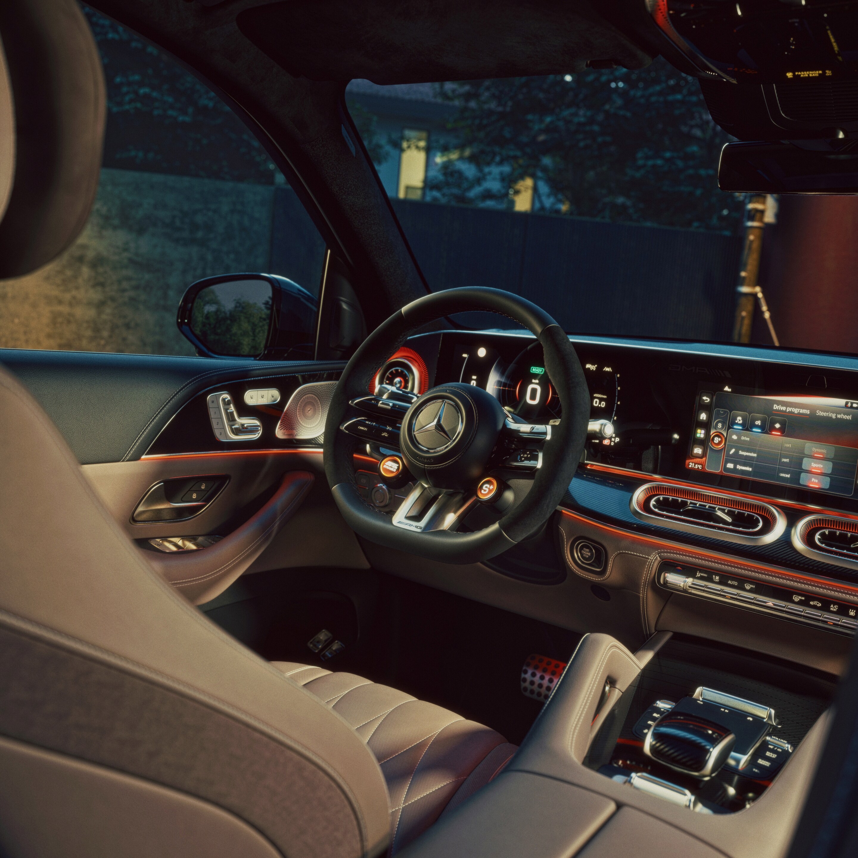 Az új Mercedes-AMG GLE belső tere.