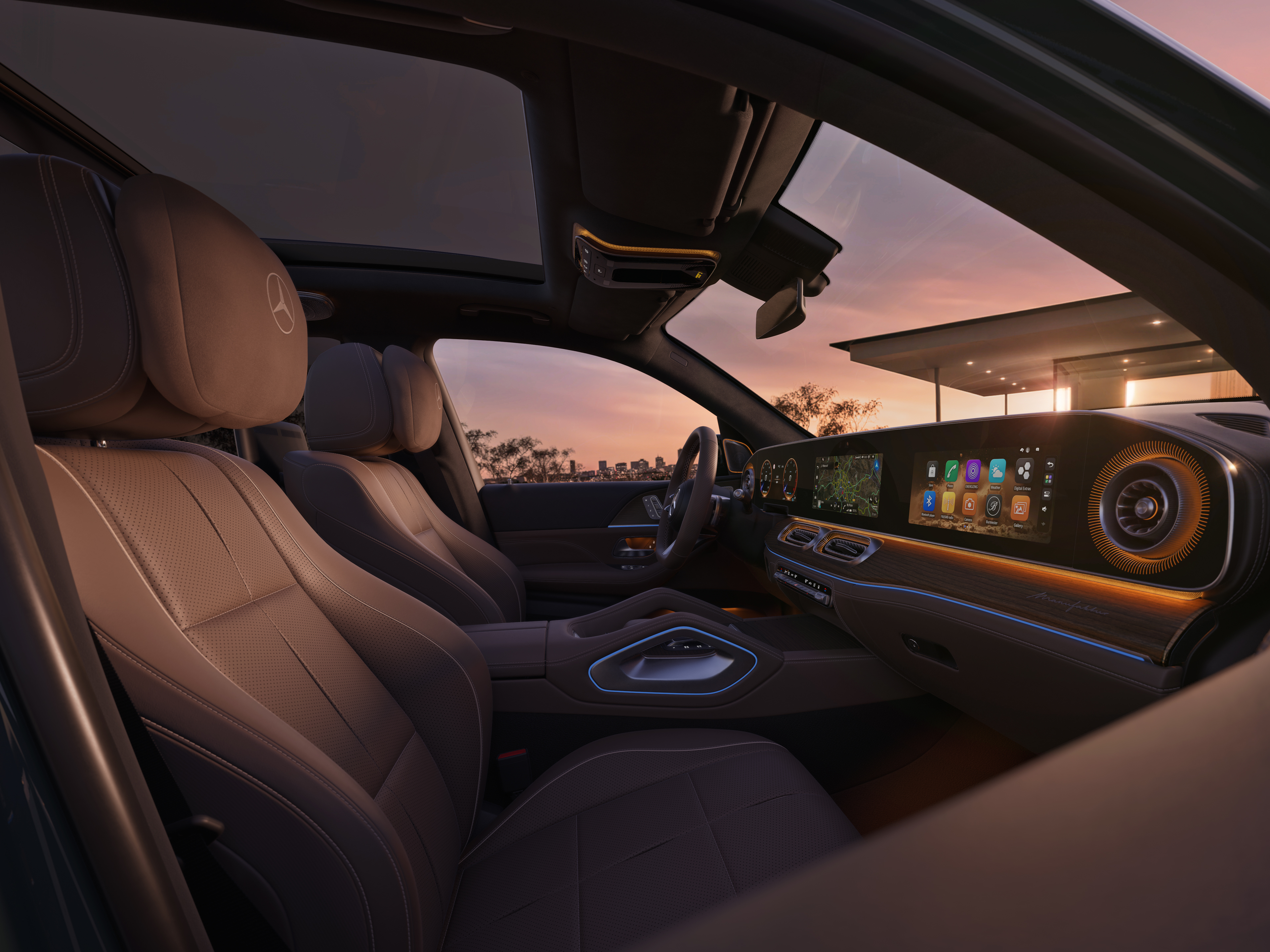 Belső tér | Az új GLS | Mercedes-Benz A Táblafelismerő asszisztens az új Mercedes-Benz GLS-ben.