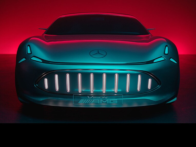 A Mercedes-AMG logó részletes nézetben.