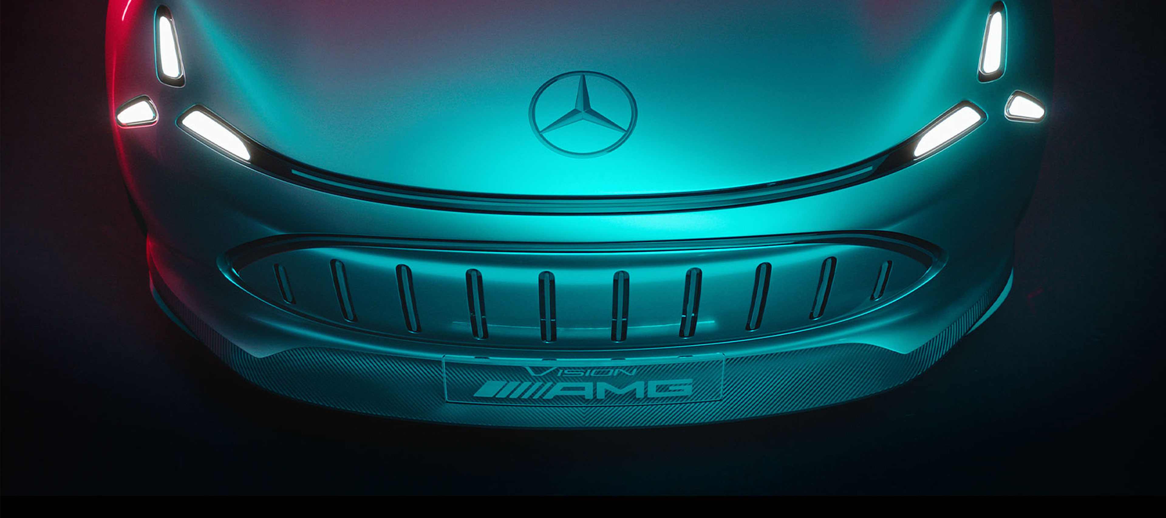 AMG E PERFORMANCE hibrid és teljesen elektromos modellek | Mercedes-AMG A Vision AMG modell frontrészének részletes nézete.
