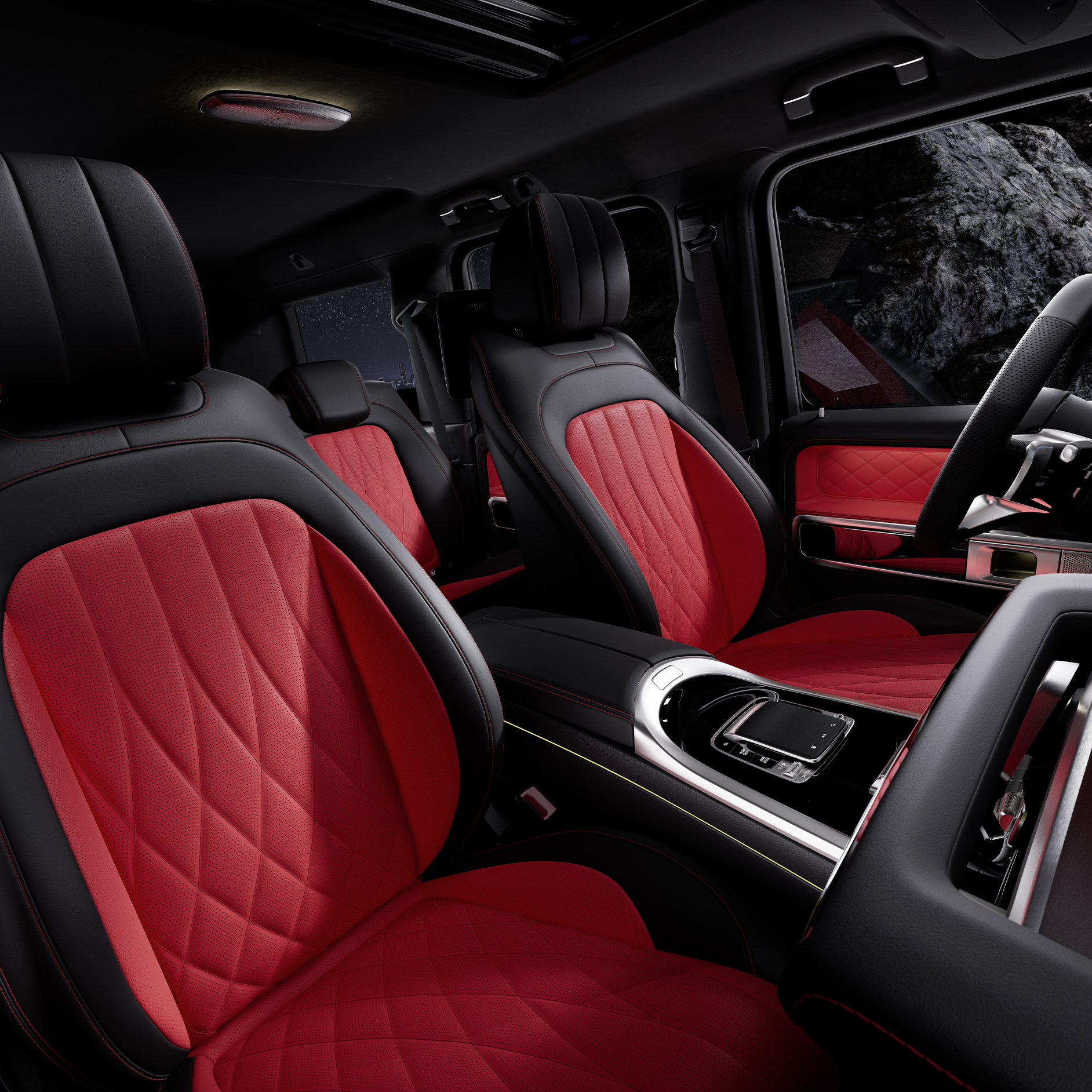 Belső tér | G-osztály márkaterület | Mercedes-Benz A Mercedes-Benz G-osztály belső tere.