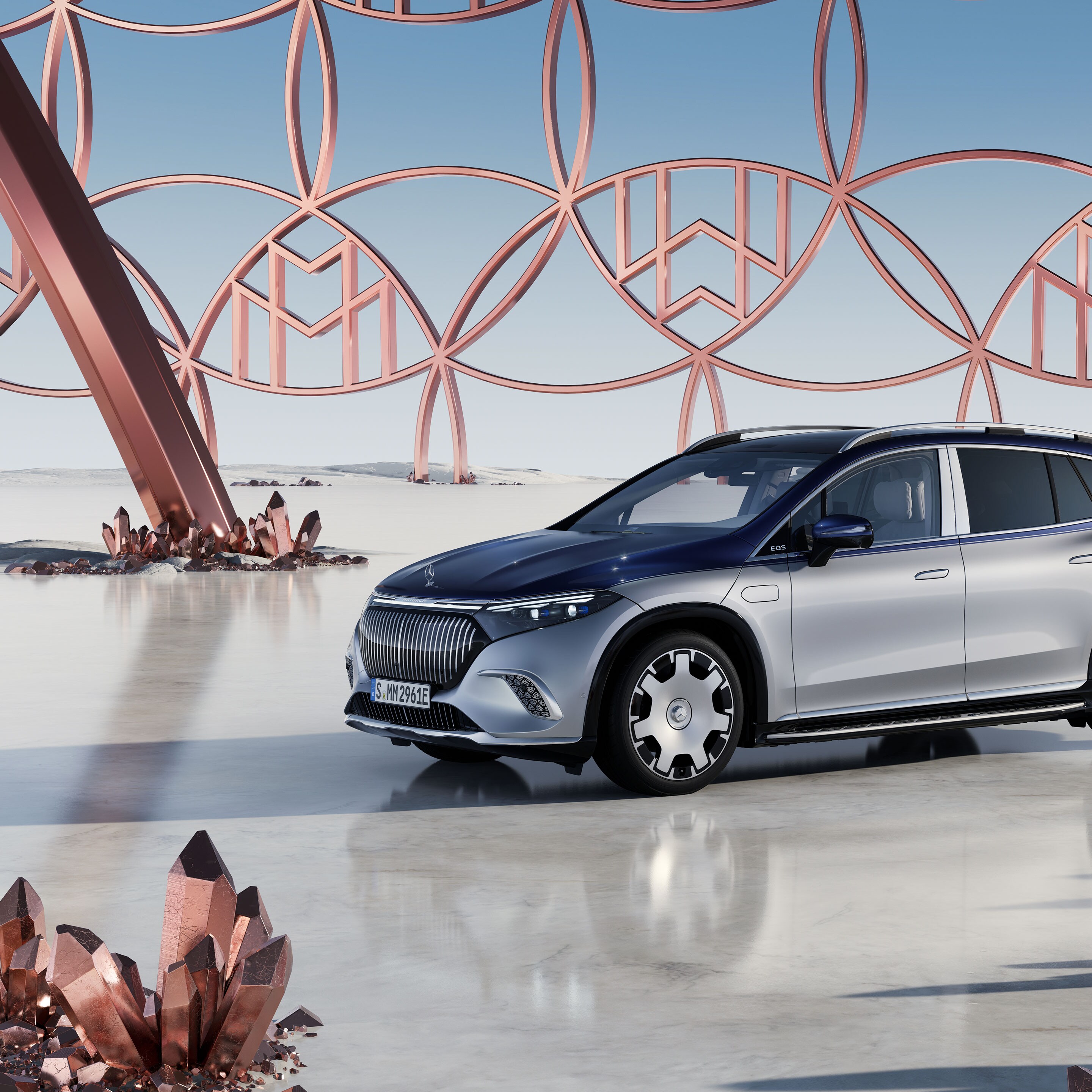 A Mercedes-Maybach EQS SUV oldalnézetben.