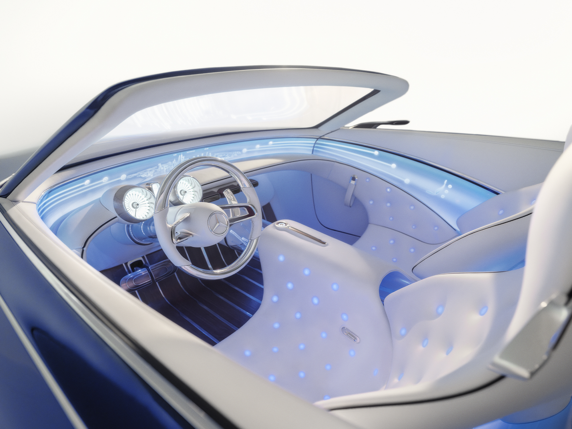 Jövő | A márka | Mercedes-Maybach Egy Mercedes-Maybach belső terének elképzelt terve a jövőben.