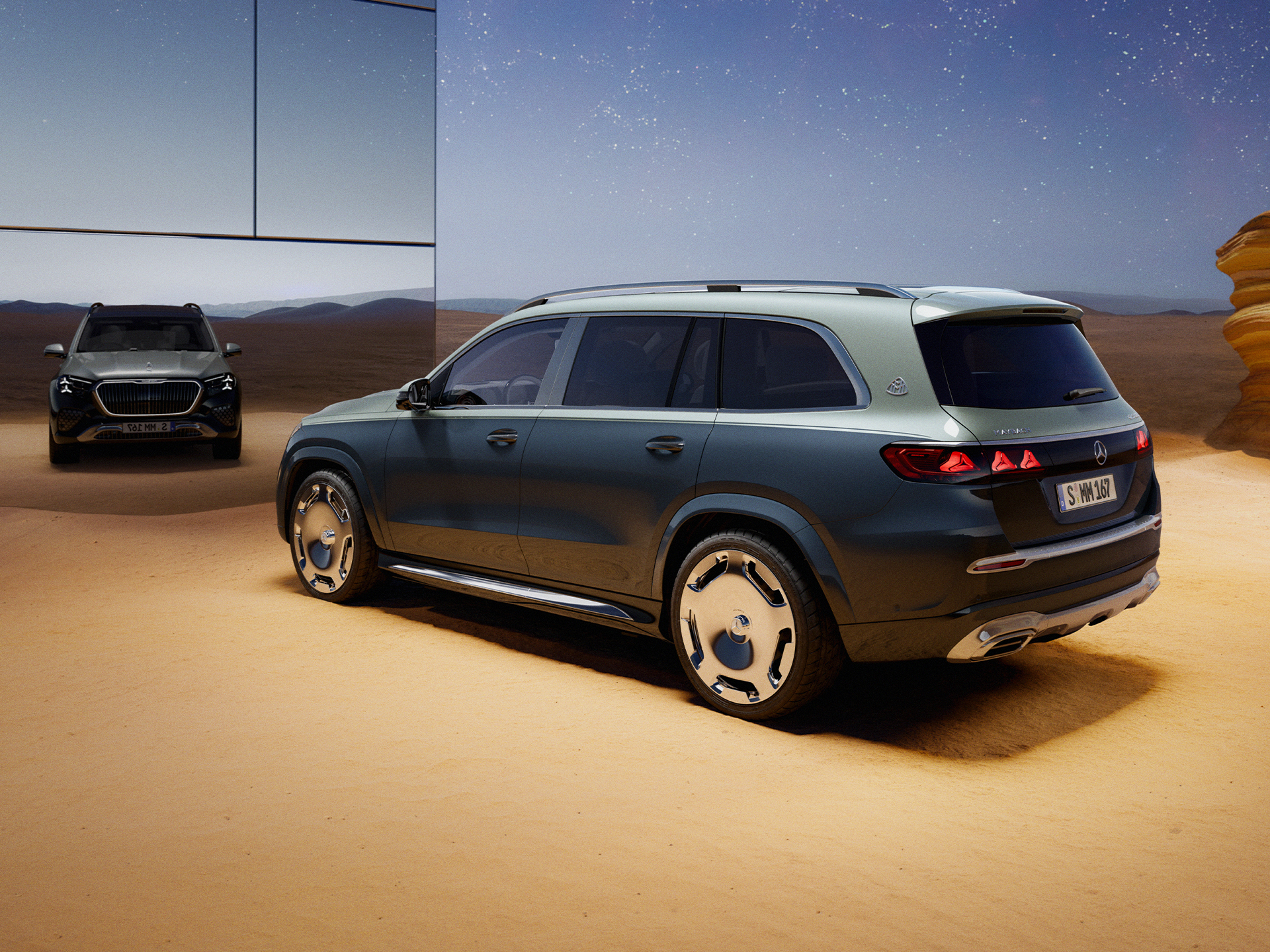 GLS SUV | Védjegy | Mercedes-Maybach A Mercedes-Maybach GLS SUV felülnézetből.