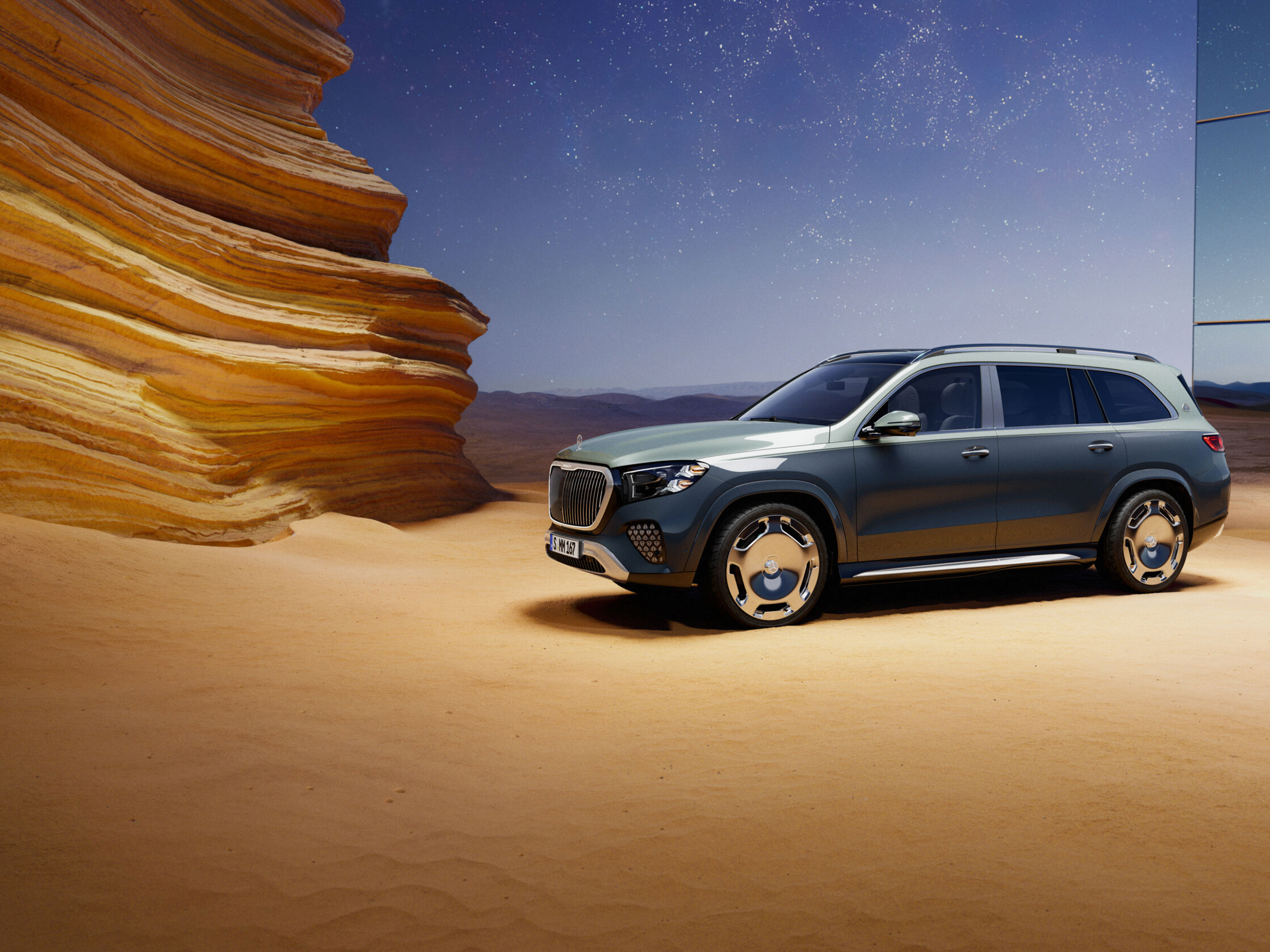 GLS SUV | Védjegy | Mercedes-Maybach A Mercedes-Maybach GLS SUV oldalnézetben.
