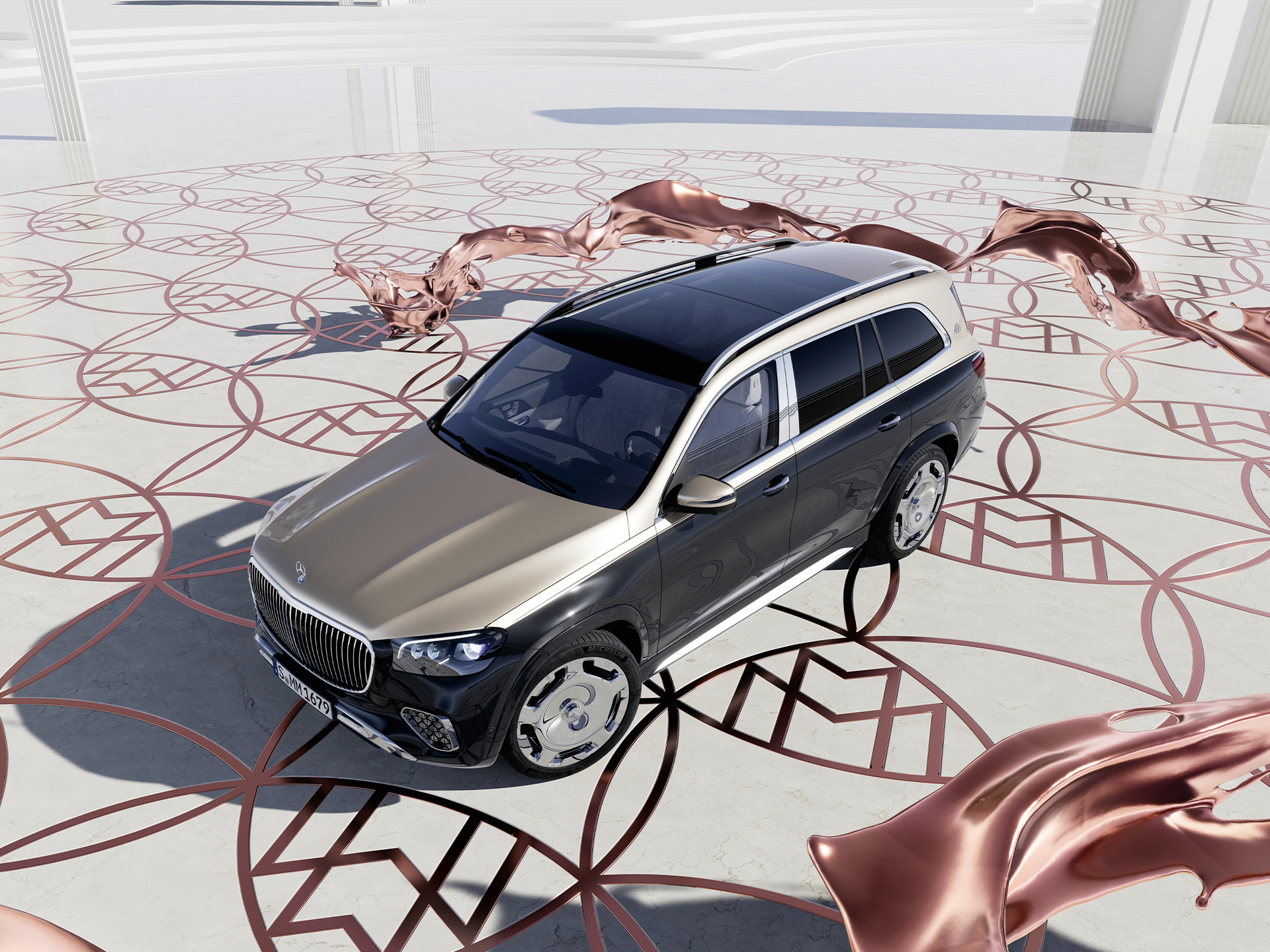 GLS SUV | A márka | Mercedes-Maybach A Mercedes-Maybach GLS SUV felülnézetből.