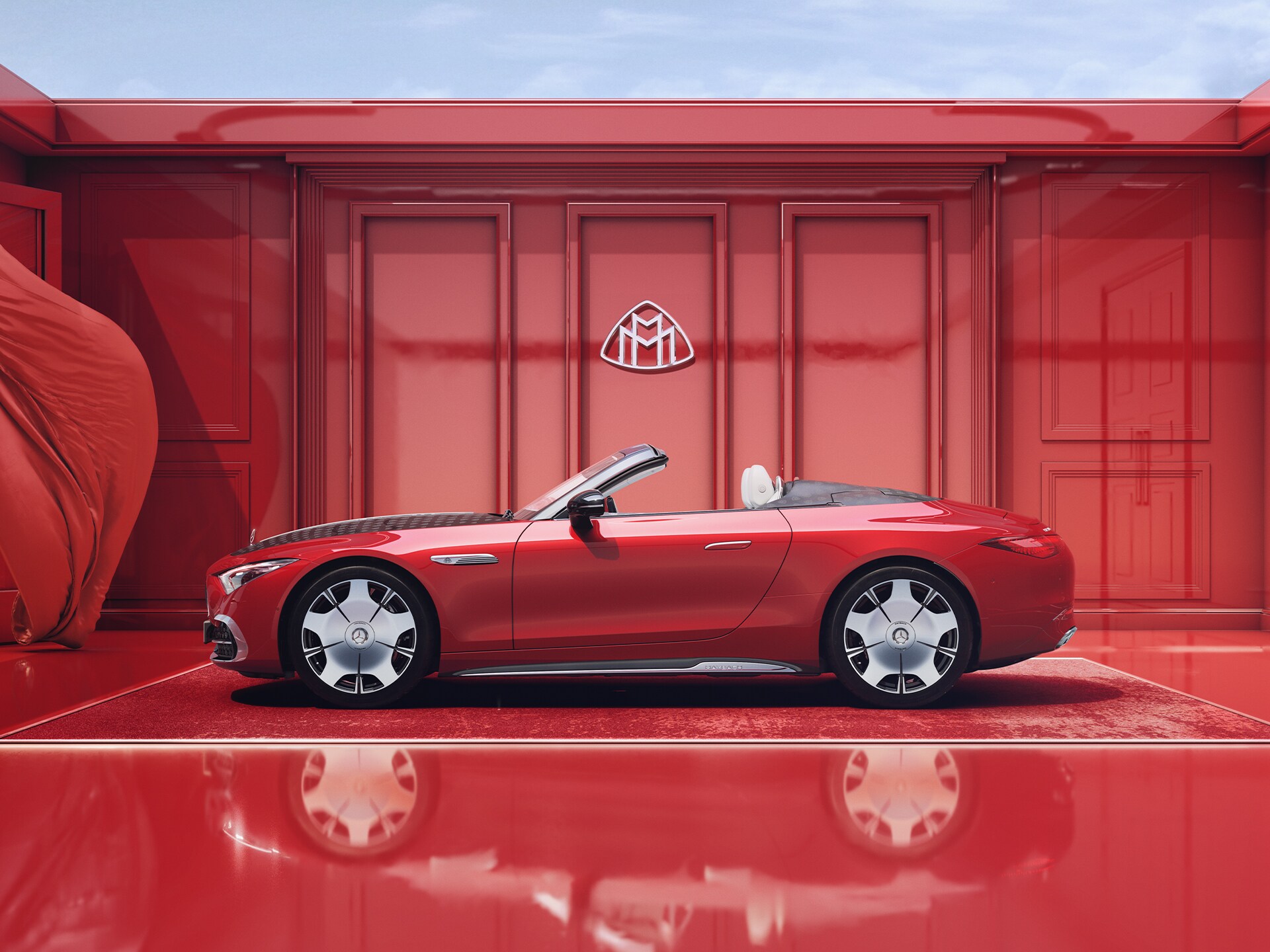 A Mercedes-Maybach SL 680 oldalnézetből.