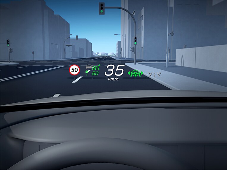 A Mercedes-Maybach SL 680-ban található head-up display.