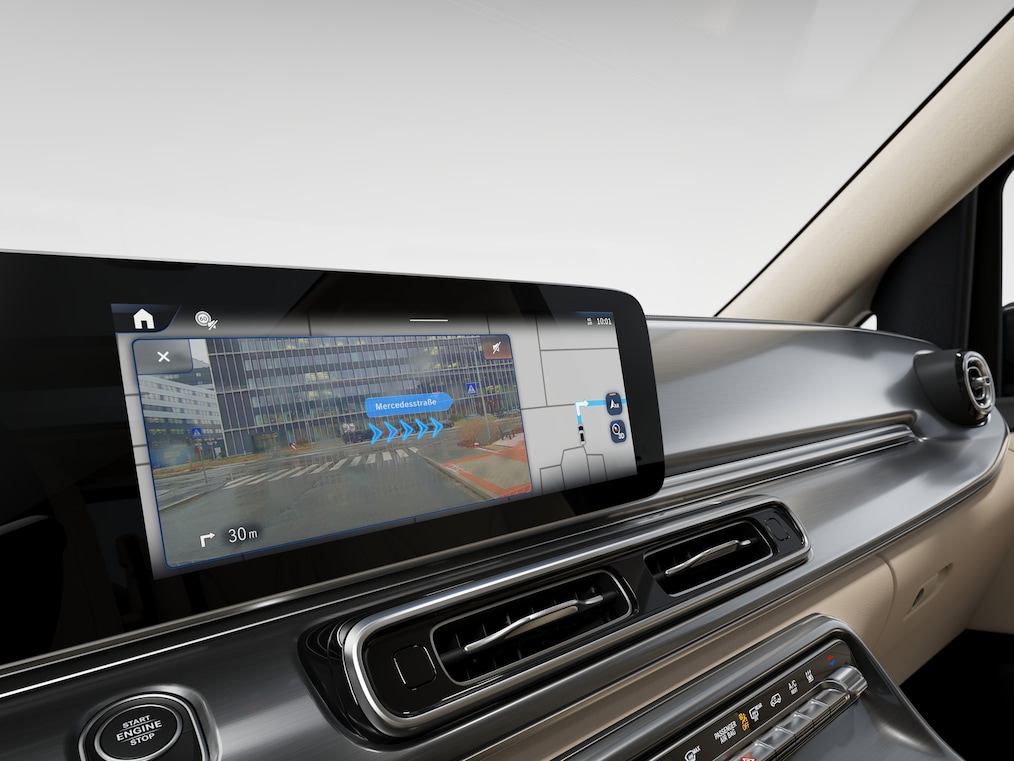 MBUX kiterjesztett valóság a navigációhoz a Mercedes-Benz V-osztályban