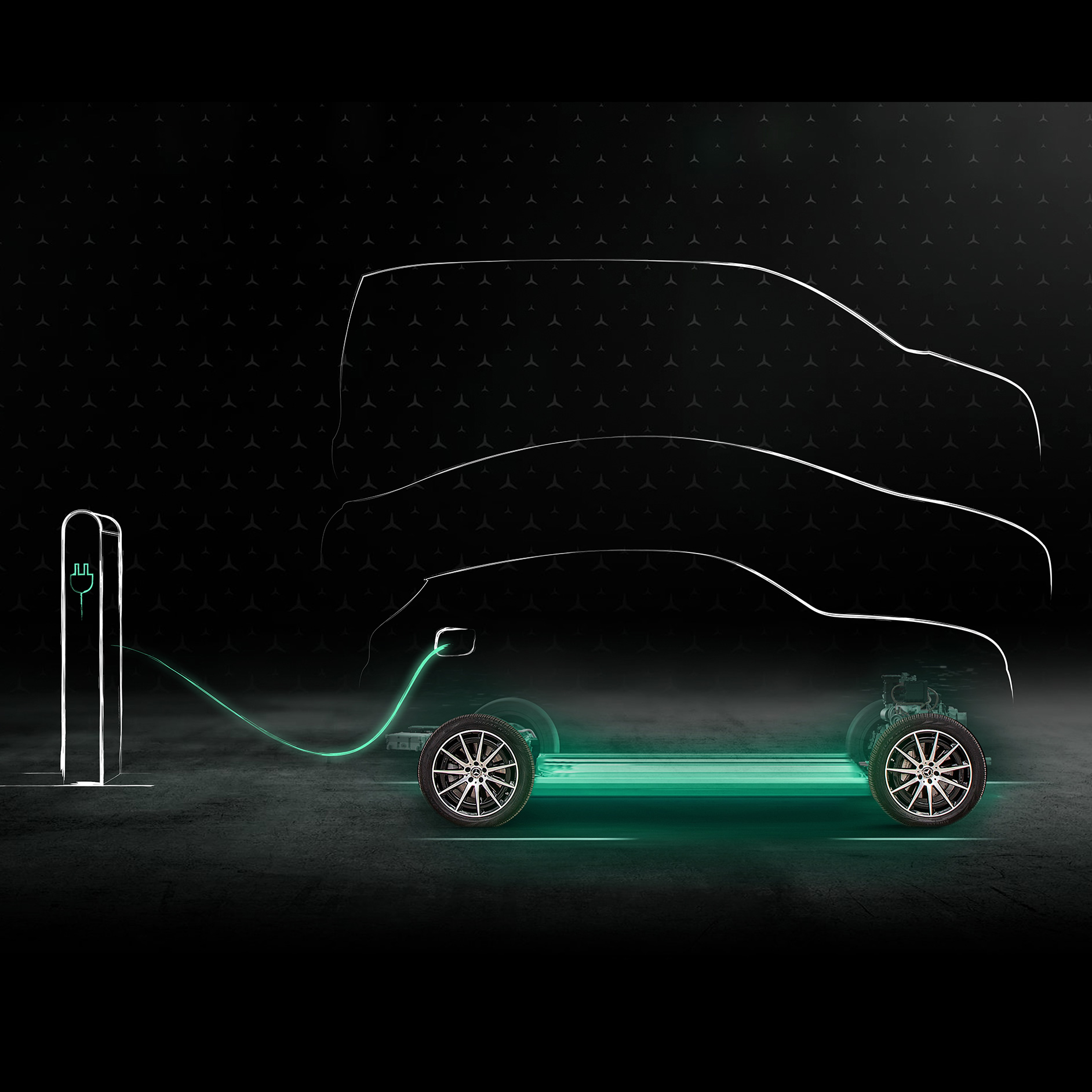 Zöld töltés | Elektromobilitás | Mercedes-Benz Animáció a „Green Charging” funkcióhoz.