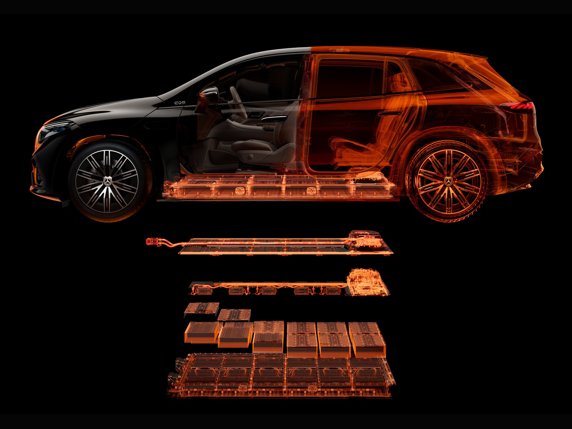 A Mercedes-Benz EQE limuzin töltési biztonsága.