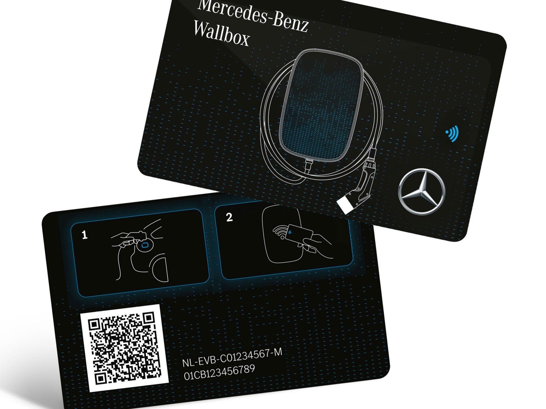 A Mercedes-Benz RFID-kártya a hozzá tartozó csomagolással.