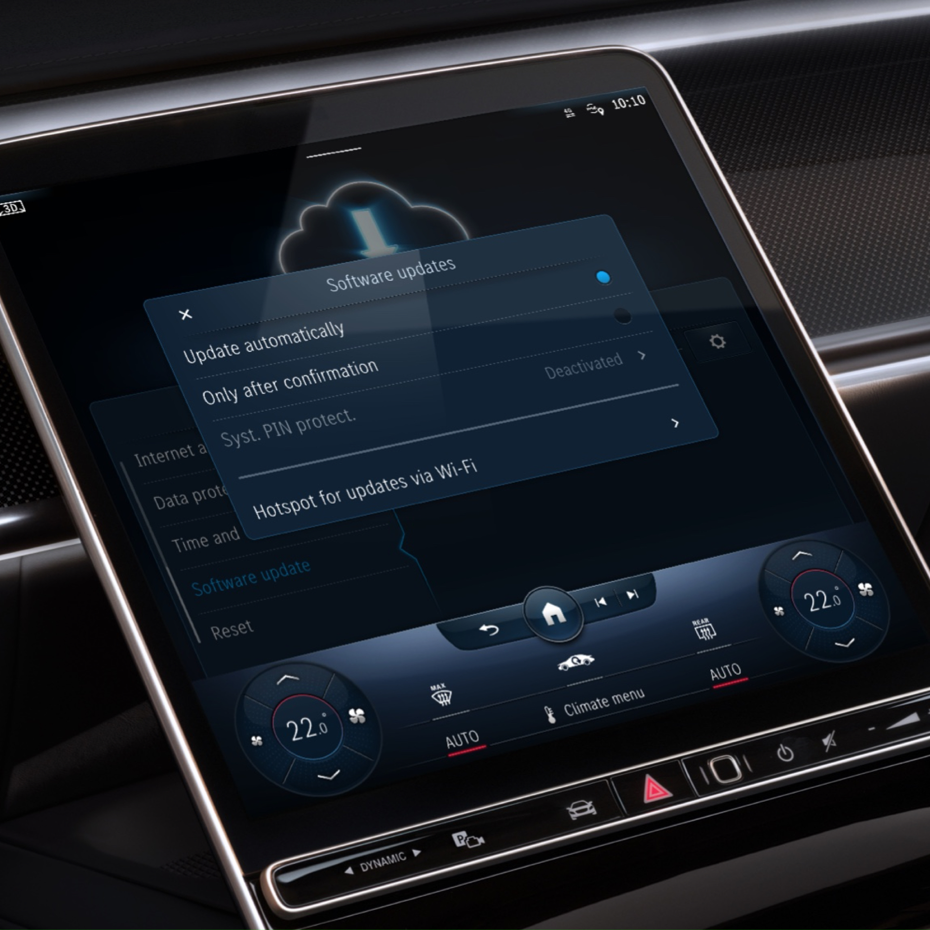 Online térképfrissítés | Excellence csomag | Mercedes-Benz Az MBUX multimédia-rendszer kijelzőjén az Online térképfrissítés Digitális extrafelszereltségnek köszönhetően frissülnek a navigációs térképek.