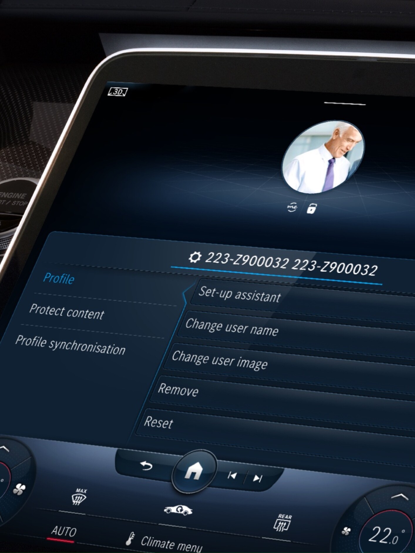 Az MBUX multimédia-rendszer kijelzőjén a Személyreszabás Digitális extrafelszereltséggel egyéni profilt hoznak létre.