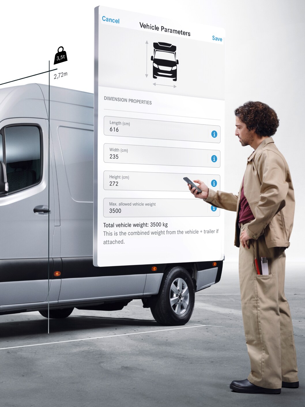 A Mercedes-Benz eSprinter alváz digitális extrafelszereltségei.