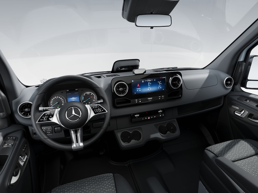 A Mercedes-Benz eSprinter alváz vezetőfülkéje.