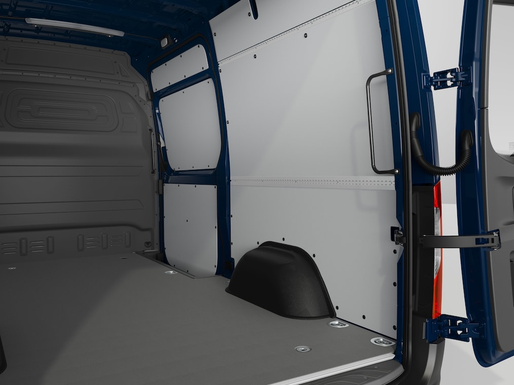 A Mercedes-Benz eSprinter zárt áruszállító raktere.
