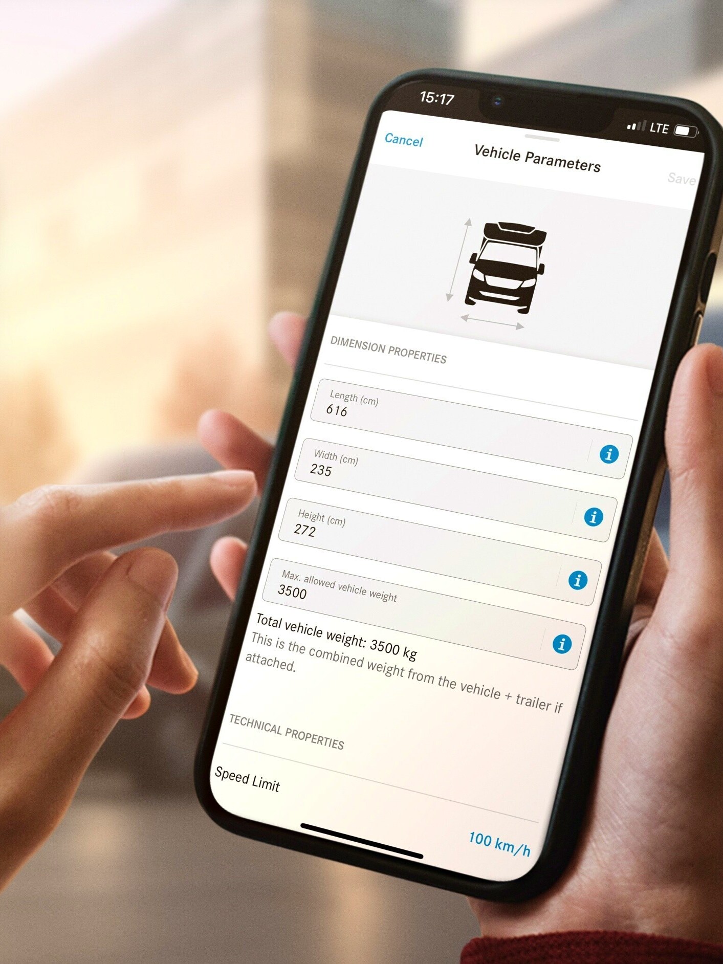 Digitális extrafelszereltségek egy Mercedes-Benz kishaszongépjárműhöz.