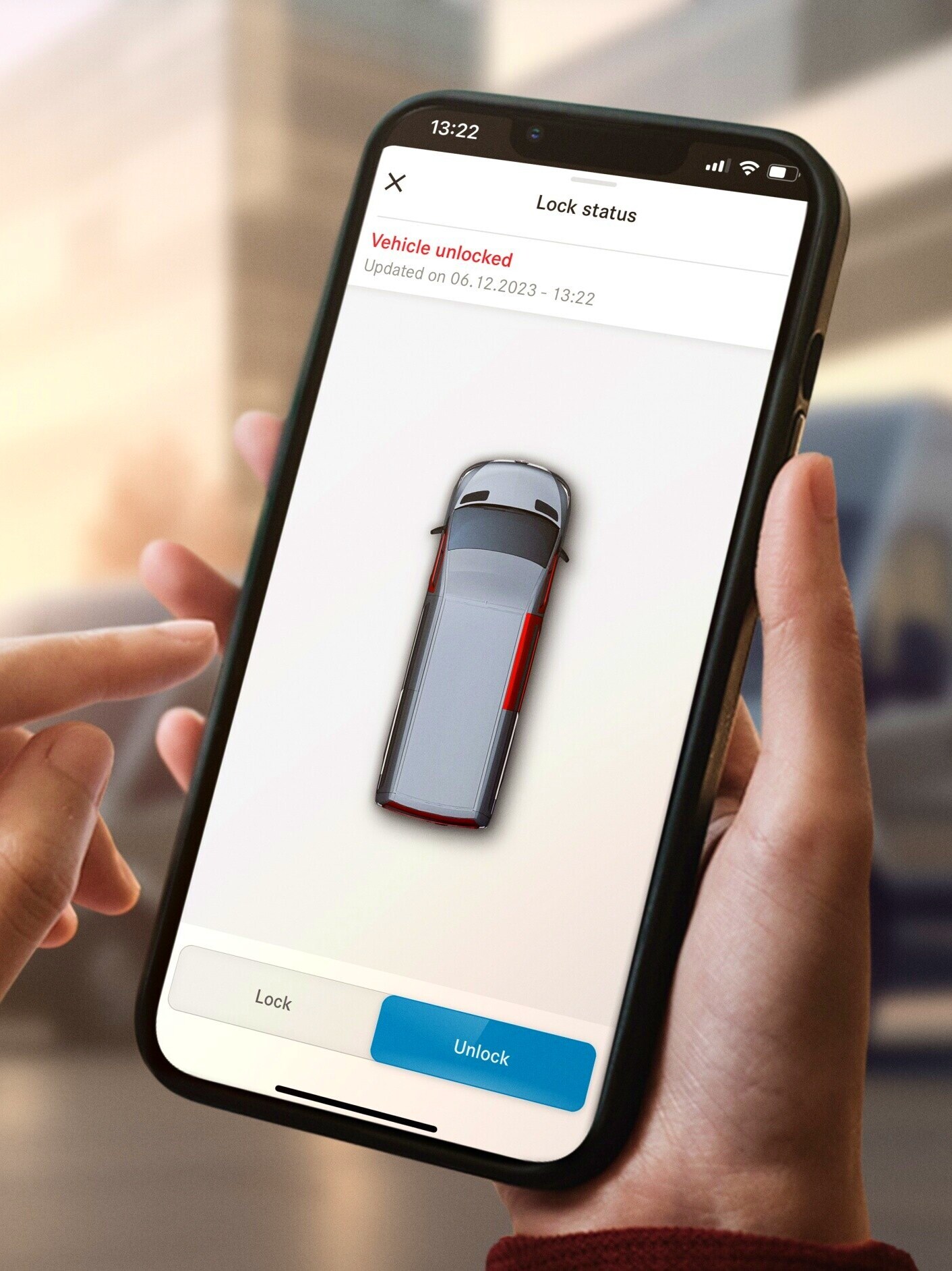 Digitális extrafelszereltségek egy Mercedes-Benz kishaszongépjárműhöz.