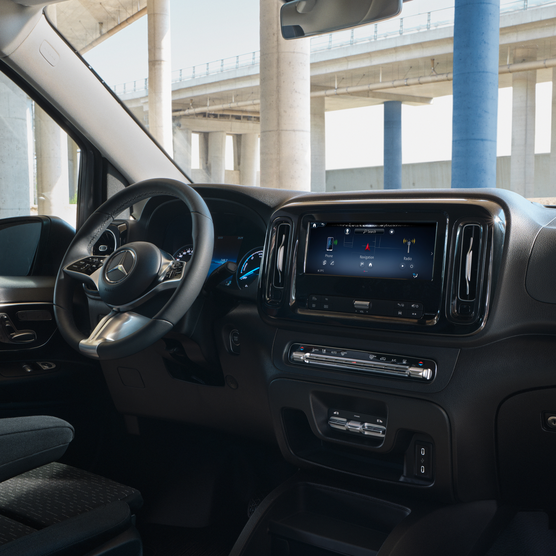 Hey Mercedes | Digitális extrafelszereltségek | Mercedes-Benz A Hey Mercedes digitális extrafelszereltség a Mercedes-Benz eVito MBUX multimédia-rendszerében.