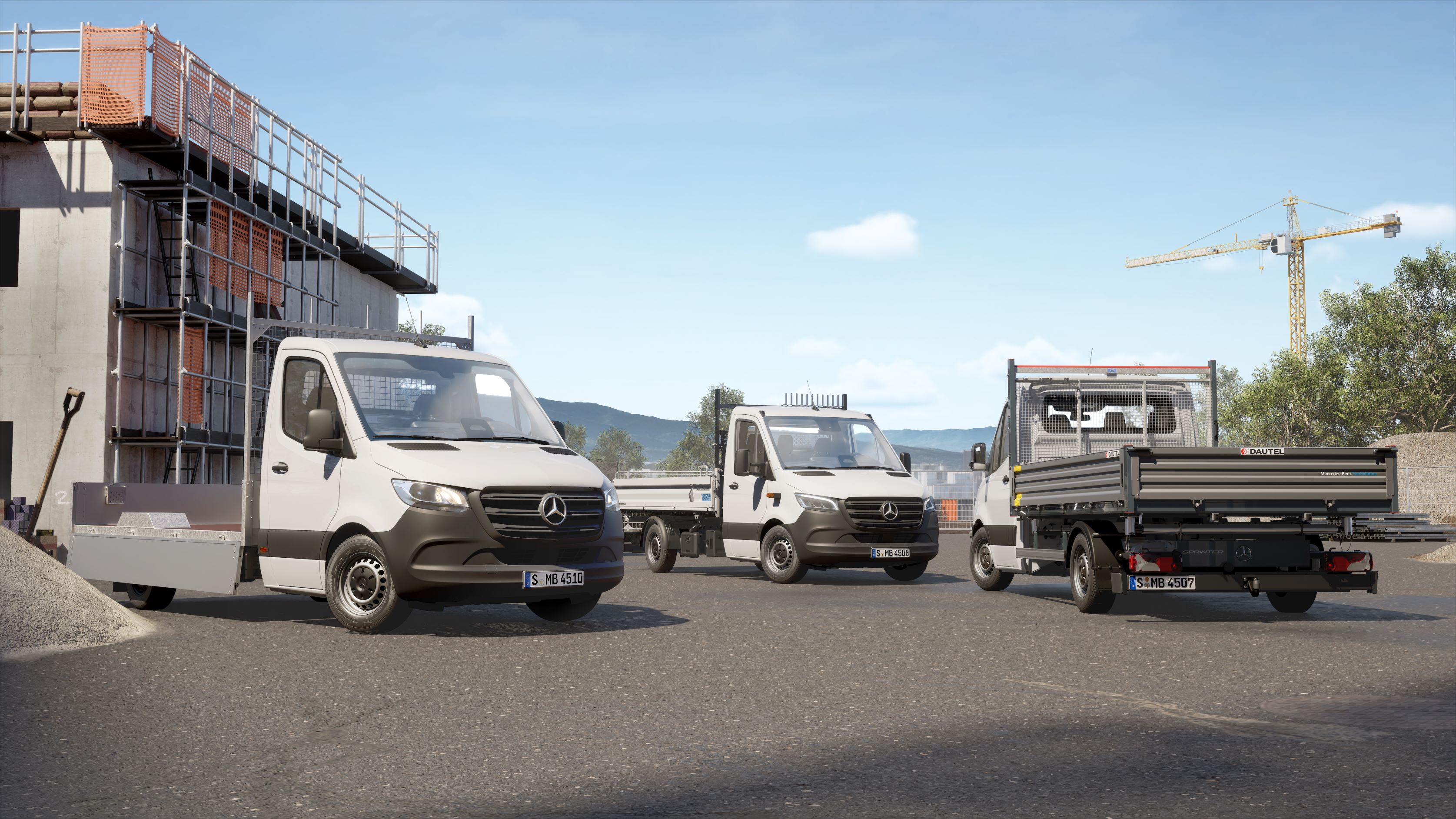 VanSolution | Sprinter | Mercedes-Benz Különböző Sprinter gépkocsik platós és billenőplatós felépítményekkel.