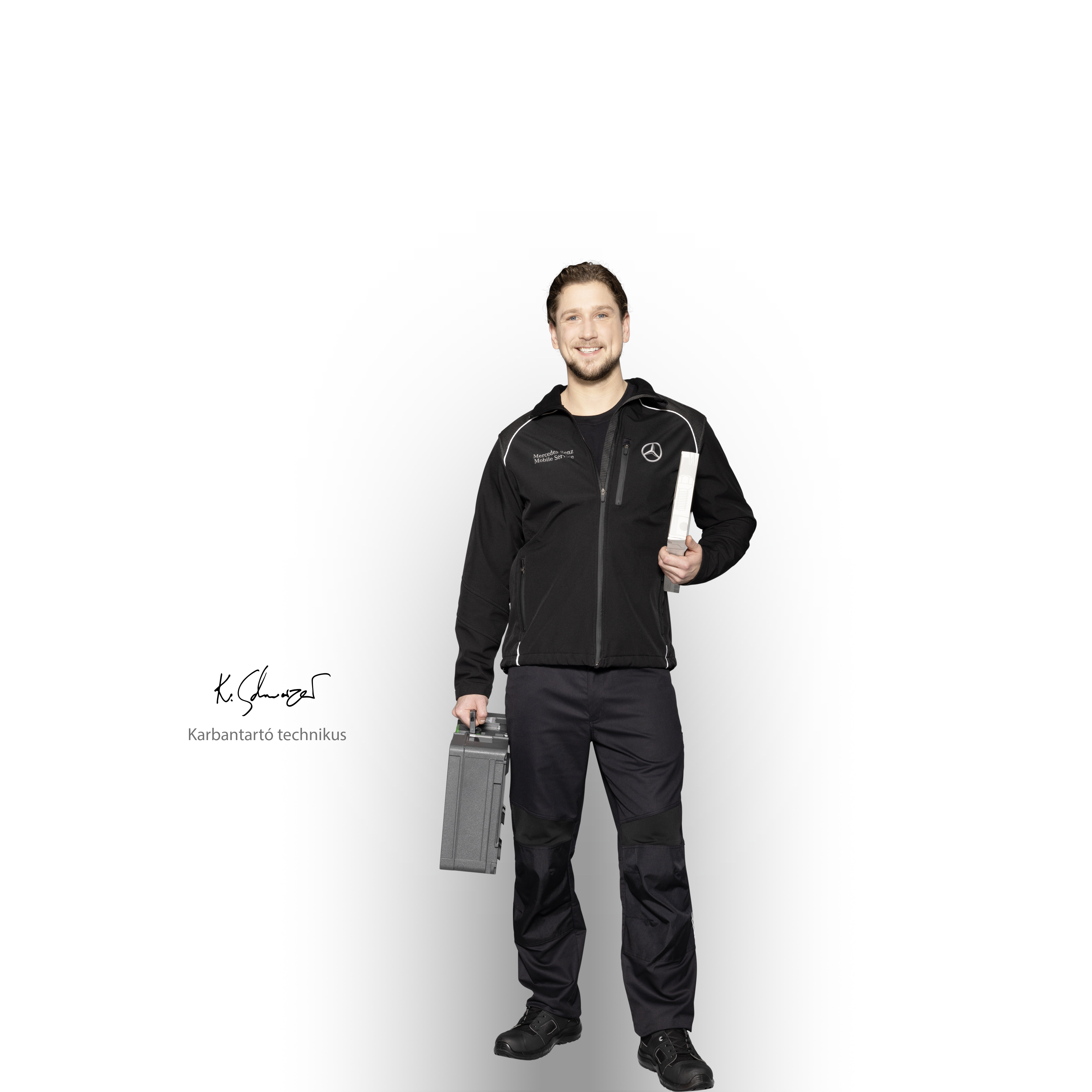 Mercedes-Benz | Transzporterek szervizelése A Mercedes-Benz mobilszerviz karbantartó technikusa készen áll támogatást nyújtani.